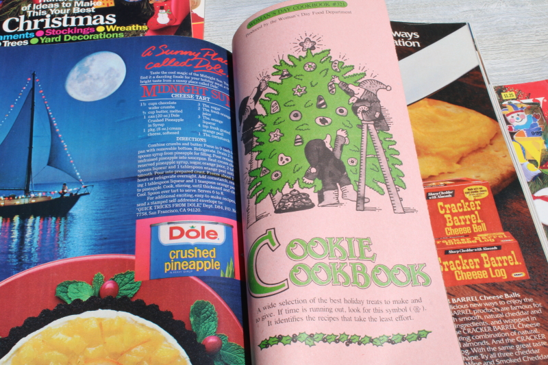 photo of lot 80s vintage Woman's Day Christmas magazines baking, holiday recipes, tons of ads! #12